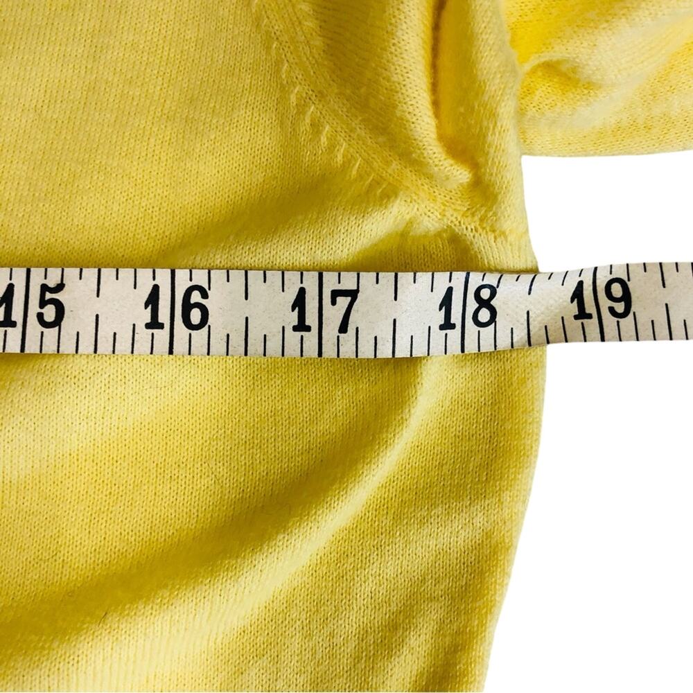 Ann Taylor Loft Light Yellow Lightweight Cardigan Stylish Ruffled V Neckline - Picture 10 of 16